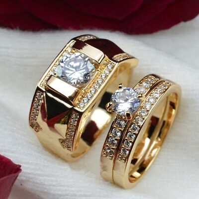 #ad Engagement Ring women ring ring round Jewelry ring finger Engagement Ring gold $2.53