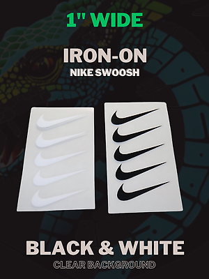 #ad Nike Swoosh Iron On Transfers: Set of 5 1️⃣ INCH Each Customize with Ease ✨ $10.20