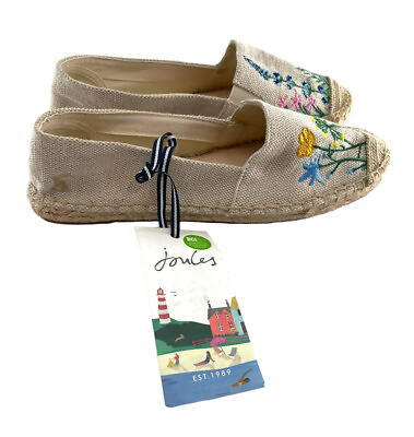 #ad Joules Shelbury Espadrille Shoes Flat Floral Embroidery Size US 6 EU 37 $49.99