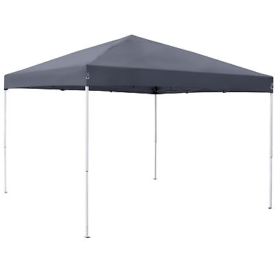 #ad 10 x 10ft Foldable Pop up Canopy Party Tent Pre Assembled Height Adjustable Grey $69.49