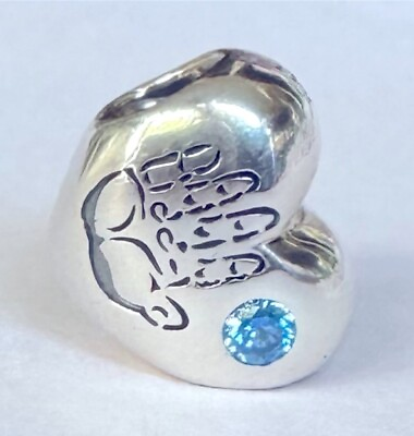#ad Genuine Pandora Sterling Silver 925 “Its A Boy”Blue CZ Heart Charm $25.00
