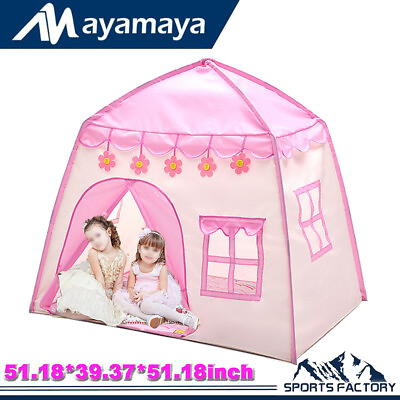 #ad Portable Princess Castle Kids Tent Indoor Outdoor Girls Play House Children Gift $25.99
