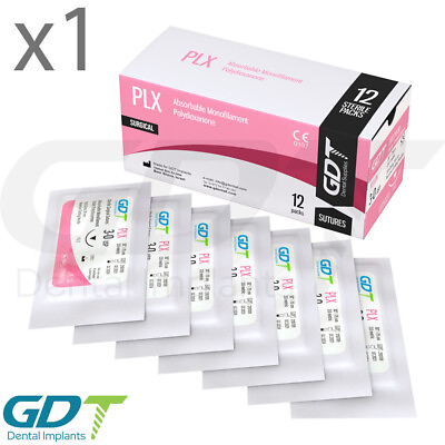 #ad Synthetic Monofilament Polydioxanone PLX Sutures 12pcs 19mm Reverse Cutting $35.00