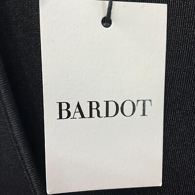 #ad Bardot Demi Rouched Dress Womens Size L 8 Black Long Sleeve $71.24
