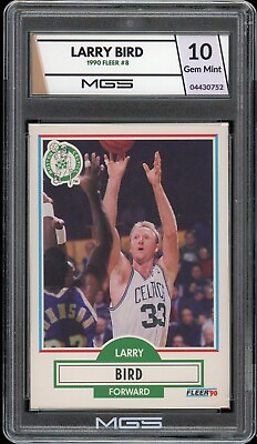 #ad 1990 Fleer #8 Larry Bird MGS GRADED 10 Gem Mint Boston Celtics Superstar HOF $20.00