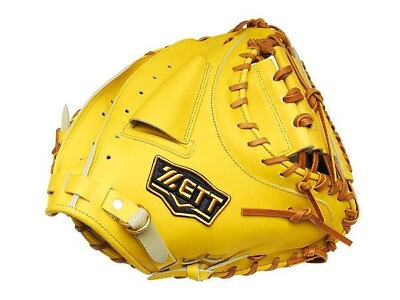 #ad ZETT Pro Japan Steerhide 34 inch Yellow Catcher Mitt $279.99