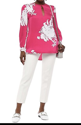 #ad EQUIPMENT femme Woman Delainey Floral Print Washed Silk Blend sz L $80.00