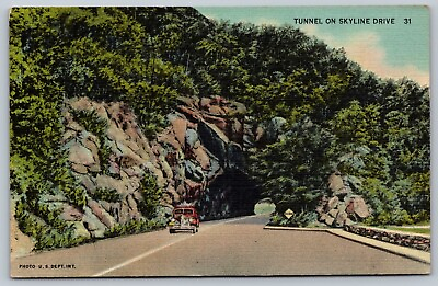 #ad Skyline Drive Rock Tunnel VA Shenandoah National Park Front Royal Linen $3.25