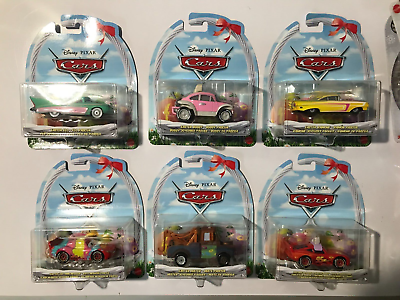 #ad 2024 Disney Pixar Cars Easter SET OF 6 Mater Lightning McQueen Ramone Flo Buggy $49.95