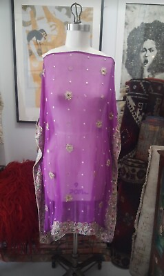 #ad New Designer Silk Indian Pakistani Dress Made From Vintage Sari $80.00