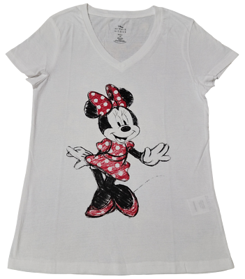 #ad Official Disney Classic White Minnie Mouse T Shirt $14.99