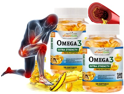 #ad Omega 3 XL Energy Strength 240 Softgels Fatty Acids Vitamins Cholesterol EPA DHA $18.75