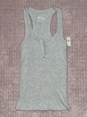 #ad Aerie Womens Gray Racerback Tank Top NWT Size Small $19.50
