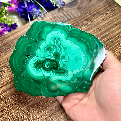 #ad 680g Amazing Green malachite Quartz Crystal slice mineral specimen healing 3th $136.00