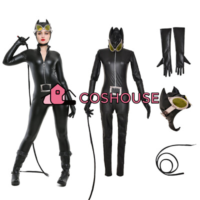 #ad Women Wicked Kitty Cosplay Costume Black Bodysuit with Whip Gloves $59.99