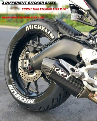 #ad Permanent Tire Lettering MICHELIN MOTORCYCLE Sticker FR0.75quot; and RE1.25quot;SET $58.49