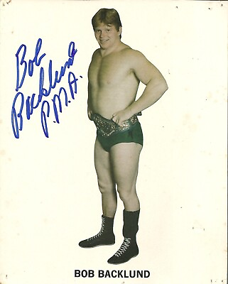 #ad m519 Bob Backlund signed vintage Wrestling Photo w COA **BONUS** $40.00