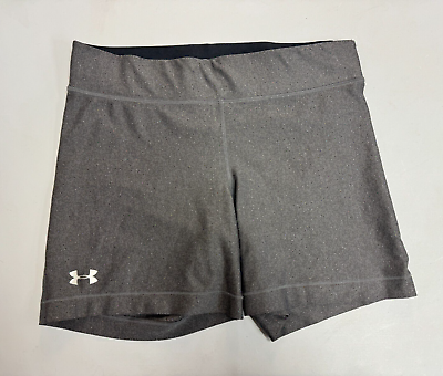 #ad Under Armour Men#x27;s Compression Shorts LARGE Gray Heat Geat Gym 5quot; Inseam Logo $11.44