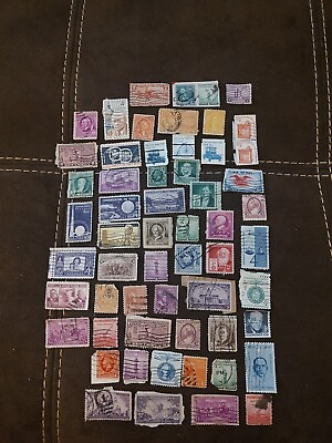 #ad Vintage Stamps Lot Of 57 Uncertified $9.00