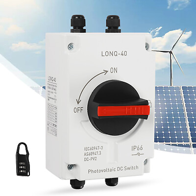 #ad Waterproof PV Solar Disconnect Switch Photovoltaic Circuit Breaker Isolator HOT $40.85