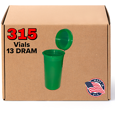 #ad 13 Dram Trans Green Pop Top Bottle BPA Free Smell Proof Containers 315 case $49.99