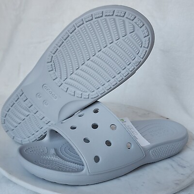 #ad Crocs Classic Slide Mens Size 13 Gray Sandals Shower Shoes Pool Waterproof NEW $27.99