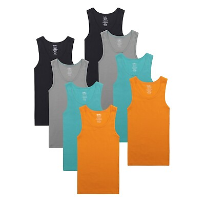 #ad Buyless Fashion Boys Scoop Neck Tagless Undershirt Soft Cotton Tank Top 8 Pack $33.97