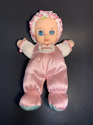 #ad 1995 Playskool My Very Soft Baby Doll Pink Nylon Squeaker 11quot; VTG 90s READ $17.66