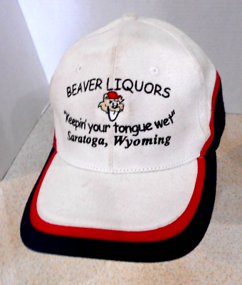 #ad Beaver Liquors Saratoga Wyoming Keepin Tongue Wet Baseball hat cap $15.99