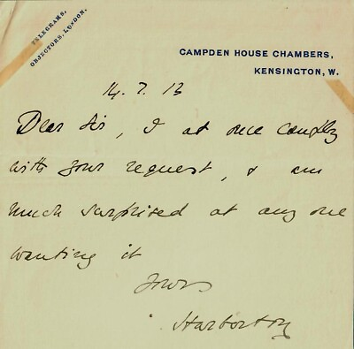 #ad quot;7th Viscount Harbertonquot; Ernest Arthur George Pomeroy Hand Written Letter COA $399.99