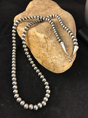 #ad Native POPULAR Navajo Pearls 4mm Sterling Silver Bead Necklace 21quot; Sale $112.39