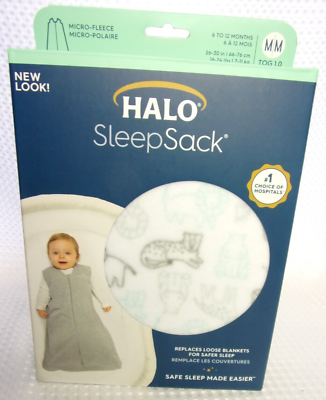 #ad HALO SleepSack Wearable Blanket Animal Action Print Micro Fleece 6 12mth NIB $17.99
