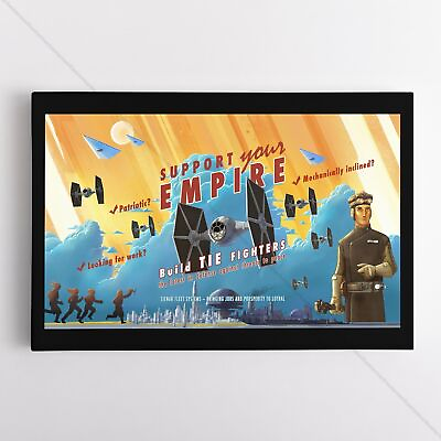 #ad Star Wars Propaganda Poster Canvas Support The Empire #1 Wall Art Print AU $44.95