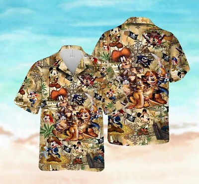 #ad Mickey Mouse Pirate Full 3D Hawaiian Shirt Hawaiian Summer Shirt $34.99