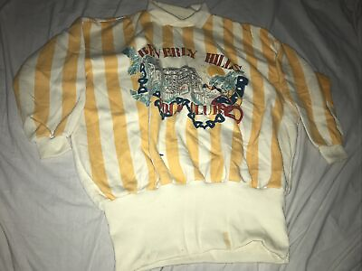 #ad Vintage Beverly Hills Sweatshirt Polo Club Horse Embroidered Missing Size Tag $17.88