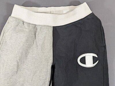 #ad Vintage Champion Reverse Weave Sweatpants Men#x27;s Large Two Color Black Gray $24.99