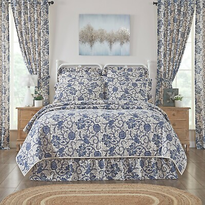 #ad VHC Dorset Navy Floral Quilt you choose size amp; accessories Farmhouse $199.95