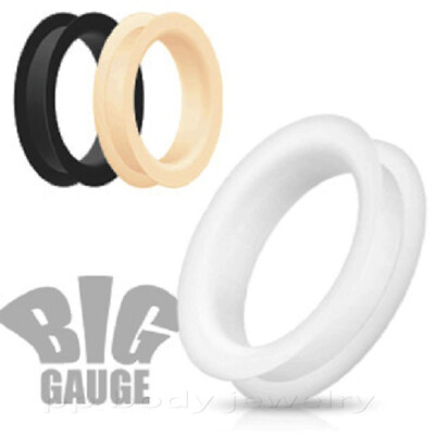 #ad PAIR Ultra Soft Silicone Flexible Double Flat Flared Tunnel Ear Plugs $11.70