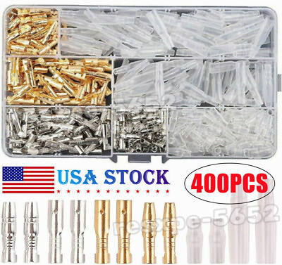 #ad 400 Motorcycle 3.9mm Brass Bullet Terminal Electrical Wire Connector Male Female $10.89