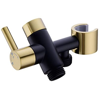 #ad Shower Arm Diverter with Hand Shower Mount G1 2Brass Brushed Gold amp; Black $46.97