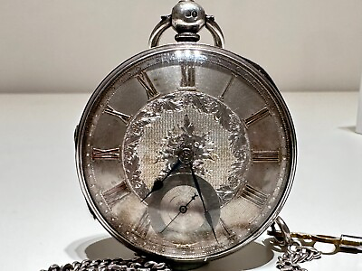 #ad ANTIQUE RARE BEAUTIFUL UNBRANDED SILVER MEN#x27;S ENGLAND FUSSE VERGE POCKET WATCH $950.00