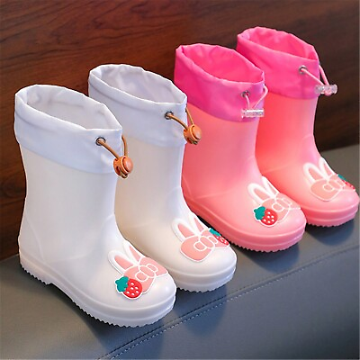 #ad Girls Boys Kids Rain Boot Insulated Liner Rubber Toddler Rain Boots $20.99