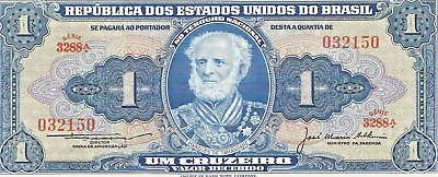 #ad REPUBLICA DOS ESTADOS UNIDOS DO BRASIL UM CRUZEIRO UNC. #3 $3.49