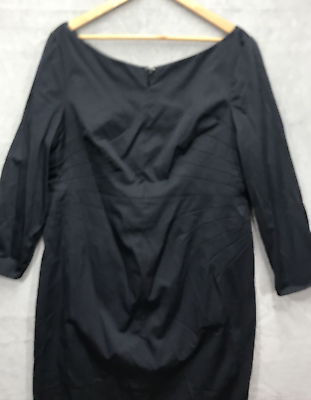 #ad Metrostyle Women#x27;s Dress Size 16 Black Side Seam Design Off Shoulder Back Split $25.03