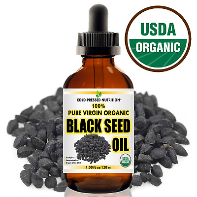 #ad 100% Pure Virgin CERTIFIED Organic Black Seed Oil Edible Cold Pressed Cumin 4oz $13.99