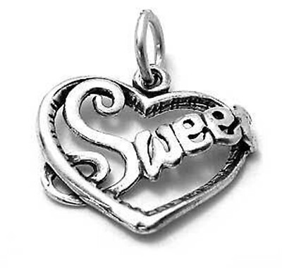 #ad 925 Sterling Silver Sweet Heart Charm $13.43