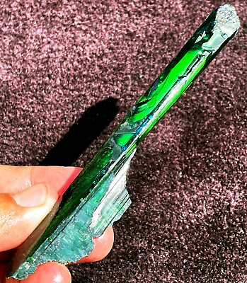#ad 283CT Gemmy Natural Transparent Green Vivianite Crystal Specimen Brazil ia7778 $321.00
