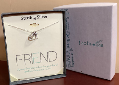 #ad Friendship Sterling Silver Heart Neclace in Quote Box. 1 2 “ Heart Pendant. $21.99