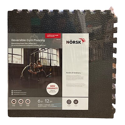 #ad Norsk Commercial Grade Reversible Gym Flooring Gray Black $48.98