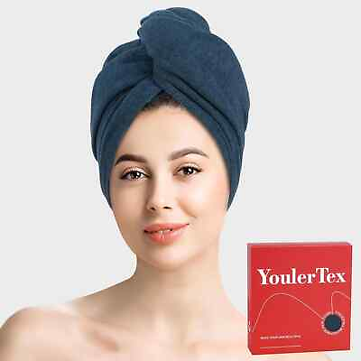 #ad Quick Dry Microfiber Hair Towel Wrap Dark Blue $12.64